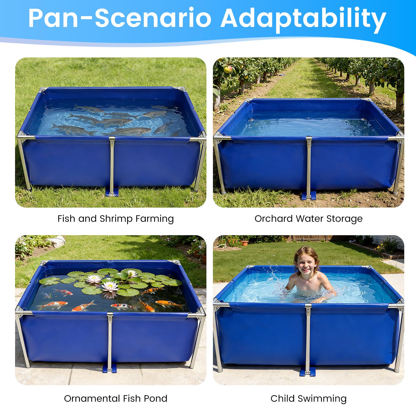 Pinelicorn foldable water storage display tank for easy storage.