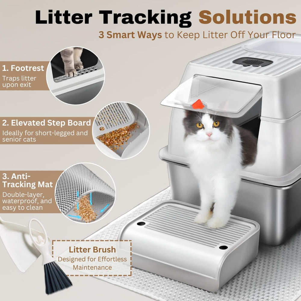 PINENEST XXL anti-tracking mat minimizes litter scatter around the box