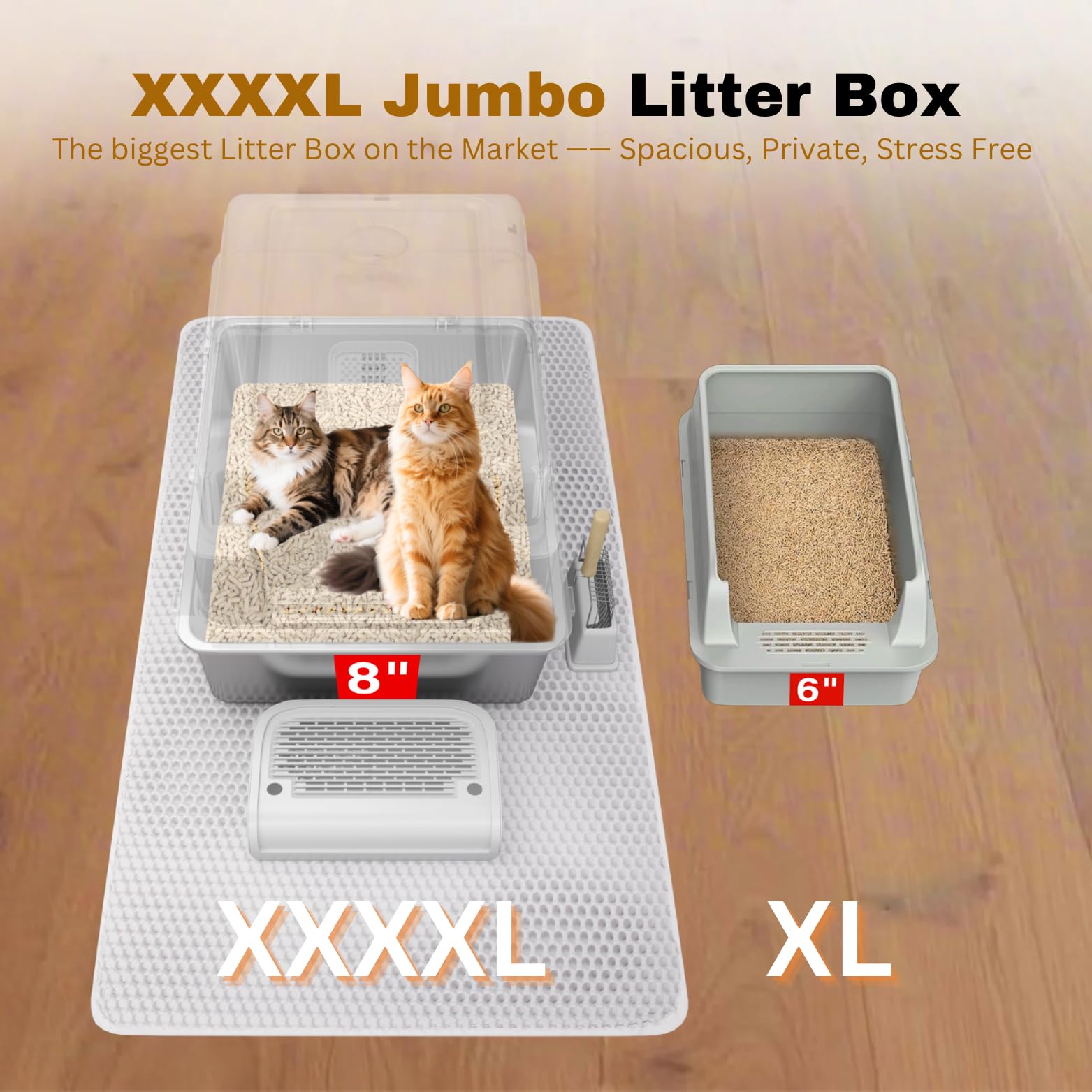 PINENEST XXXXL 8 inch deep pan supports large cats