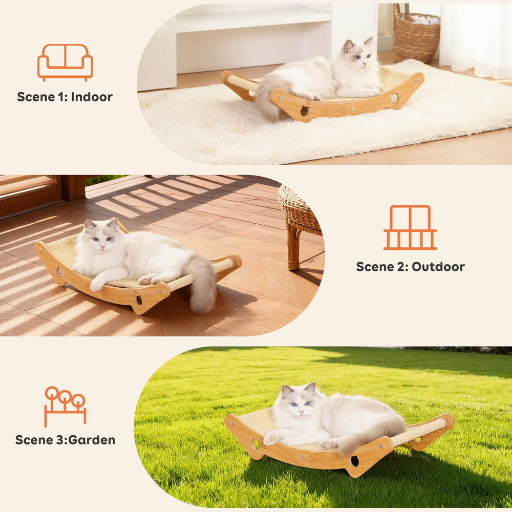 Pingping-go cat bed in living room scene with owner nearby for companionship