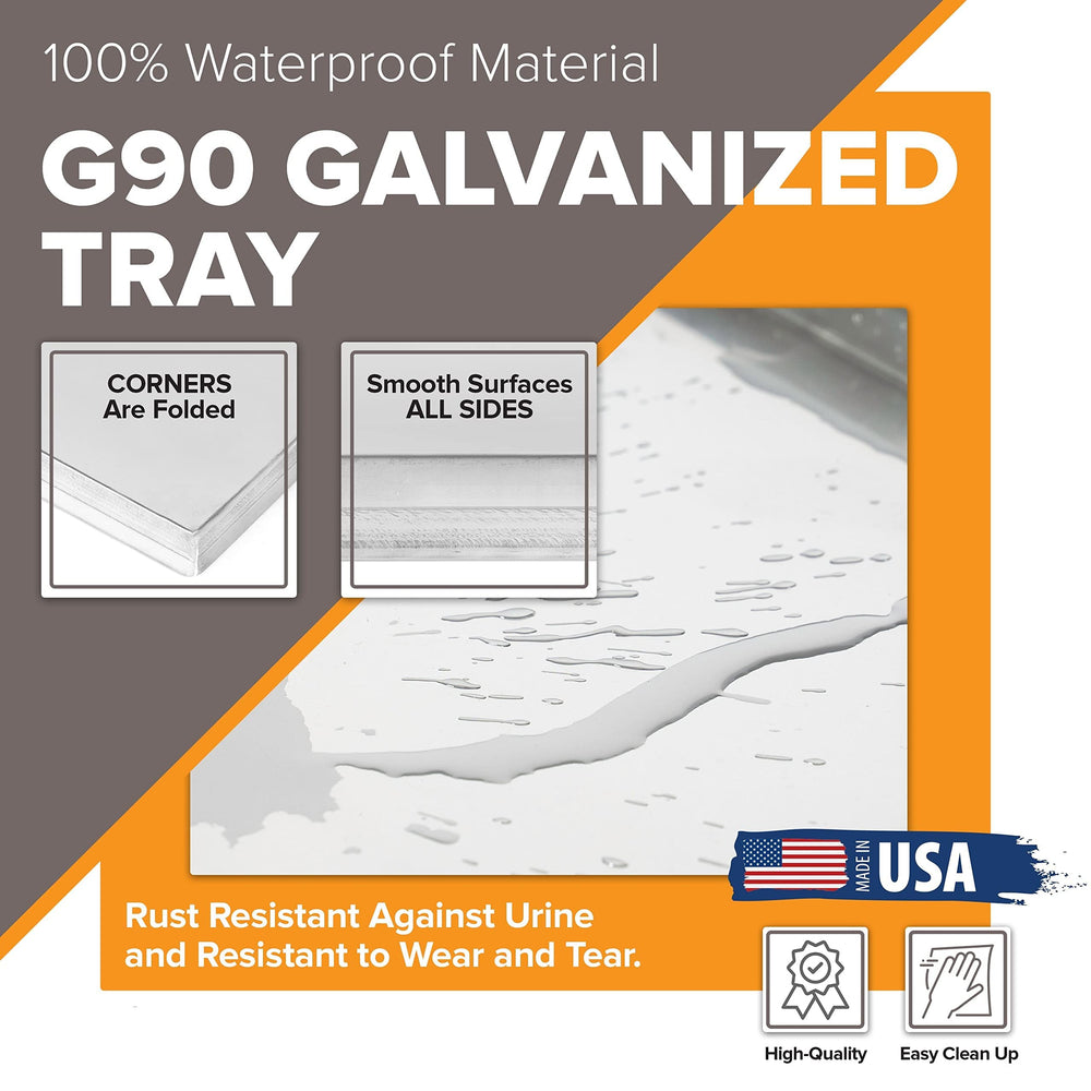 Pinnacle Systems leak-proof tray protects floors from spills and mess.