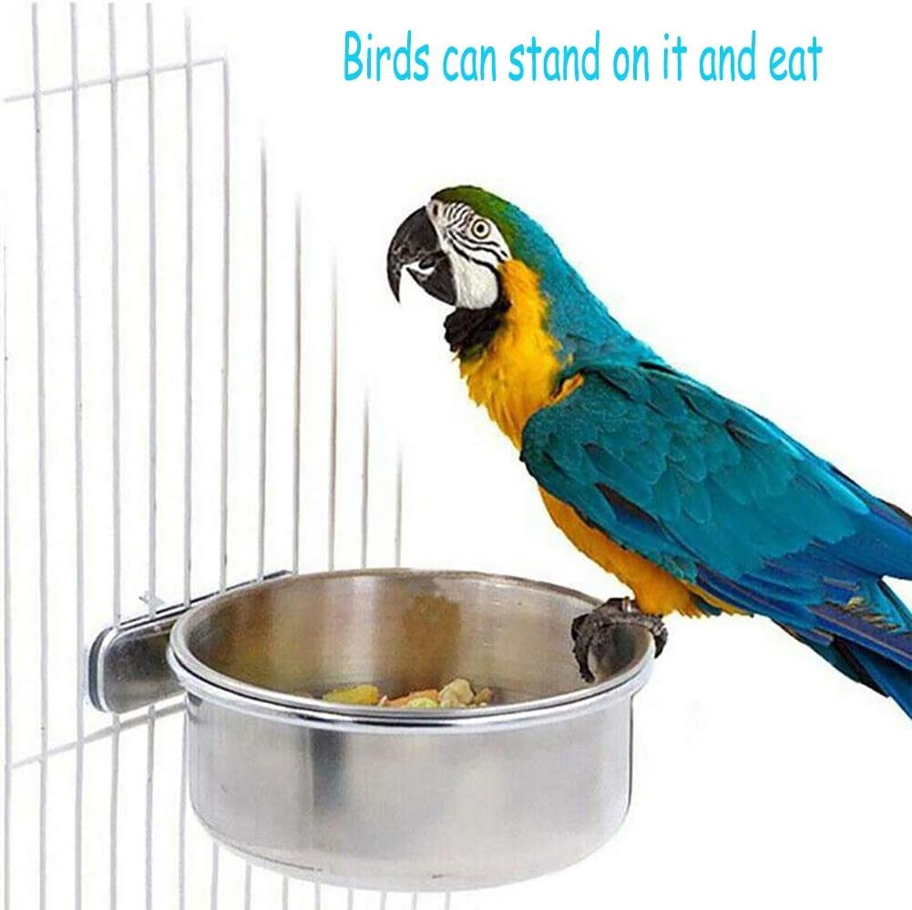 PINVNBY 10-ounce bowls hold ample food or water for birds.