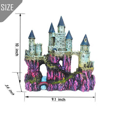 PINVNBY aquarium resin castle detail close-up showcases durable, non-toxic material.