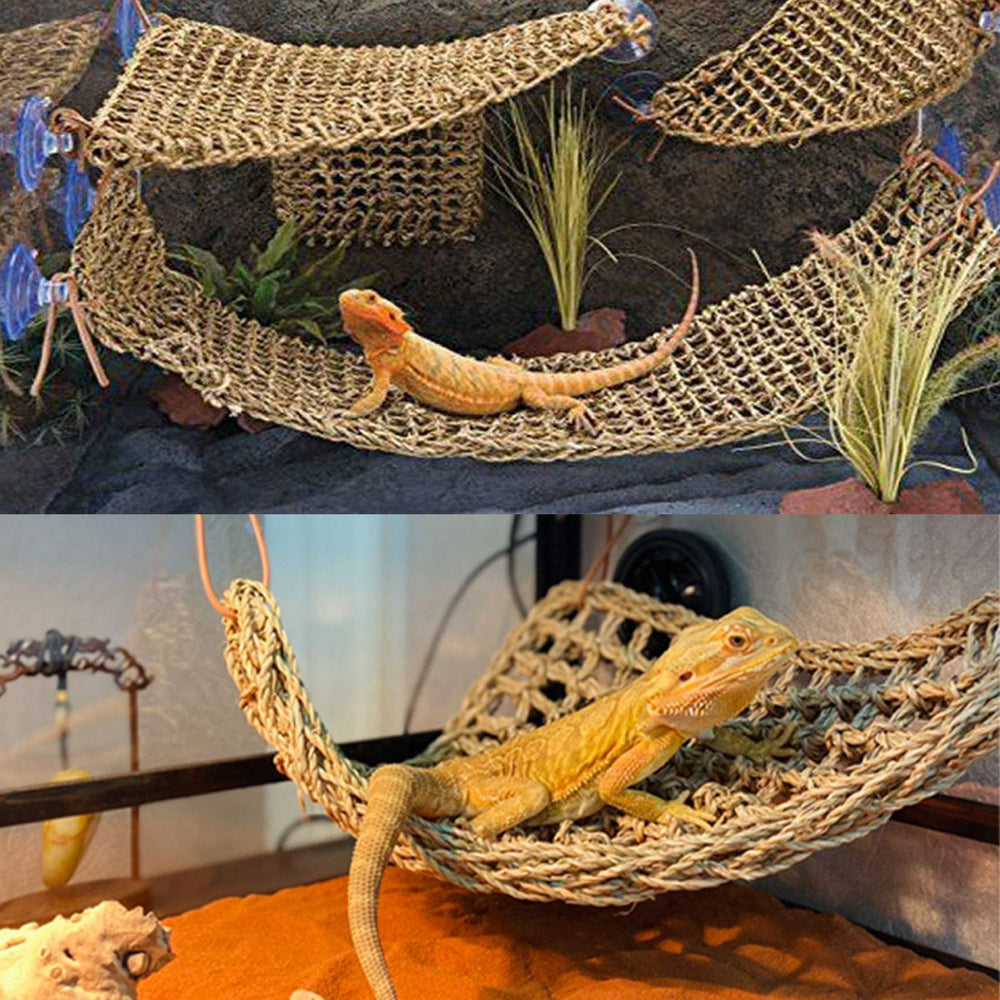 PINVNBY bendable reptile vine decor provides adjustable climbing routes.