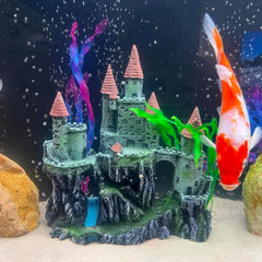 PINVNBY underwater castle ornament brightens the tank with realistic detailing.