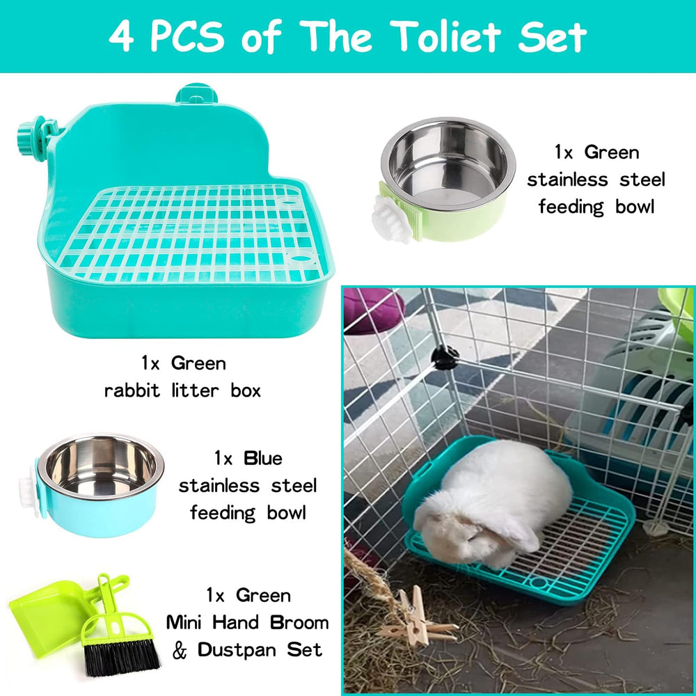 PINVNBY compact broom and dustpan set for quick cage cleanup