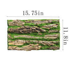 PINVNBY cork terrarium background with artificial moss adds lush color to tanks.