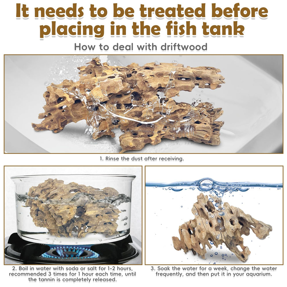 PINVNBY driftwood decor for aquatic and terrestrial habitats with durable appeal