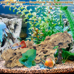 PINVNBY driftwood with holes offers hiding spots for fish and small inhabitants