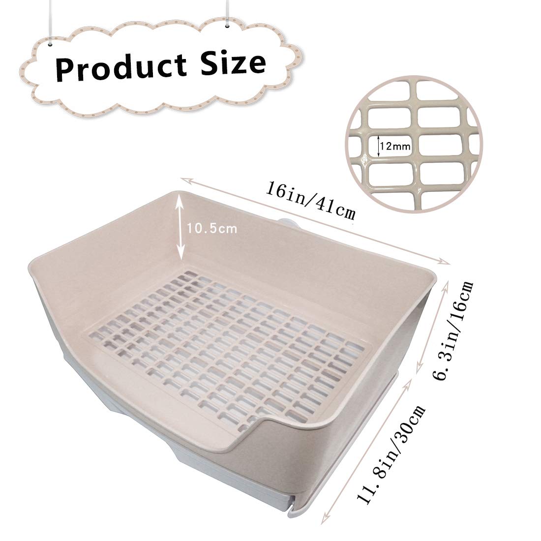 PINVNBY fixed-knob design locks the litter tray to the cage