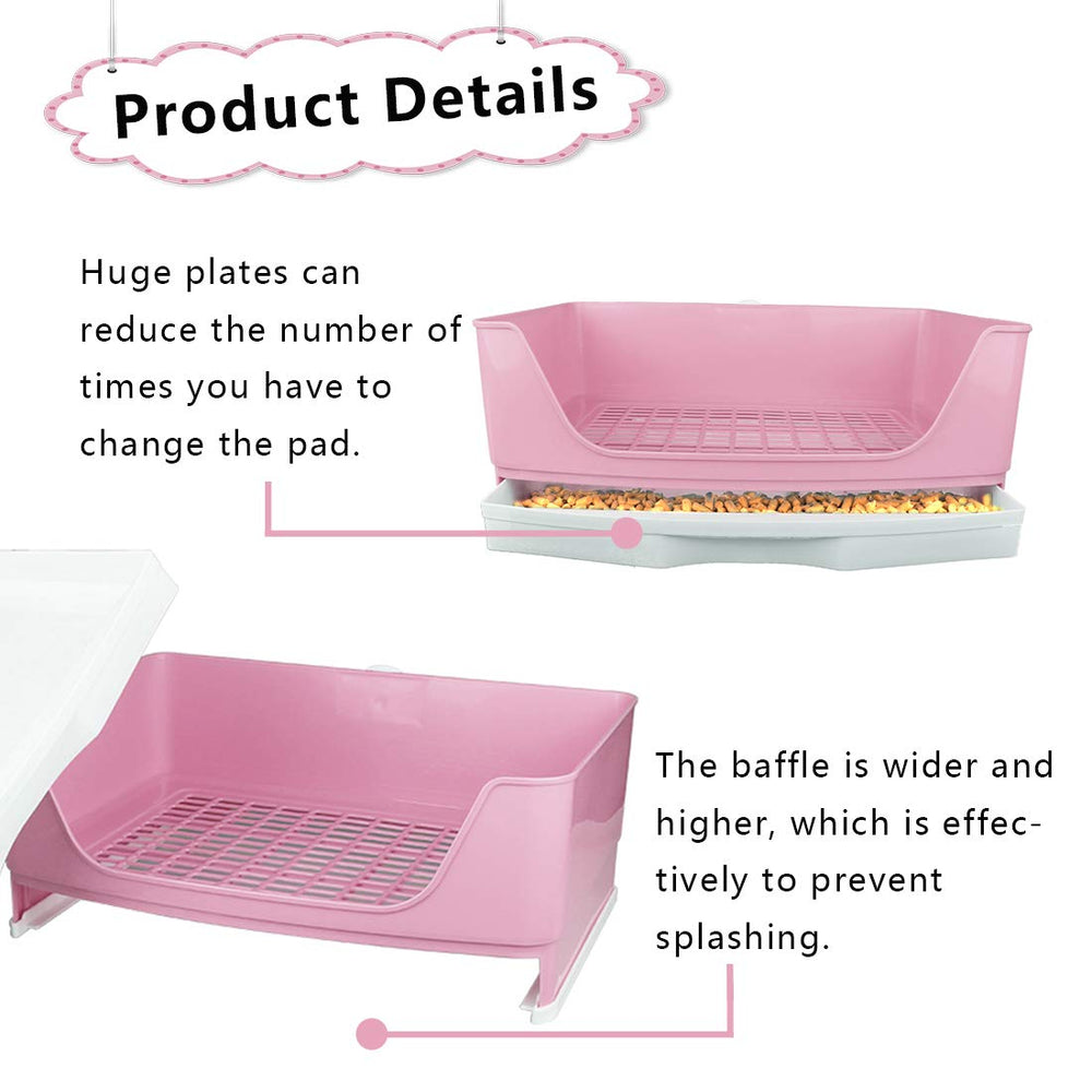 PINVNBY large rabbit litter box with drawer demonstrates easy cleaning and disposal.