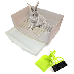 PINVNBY large rabbit litter box with drawer for easy cleaning
