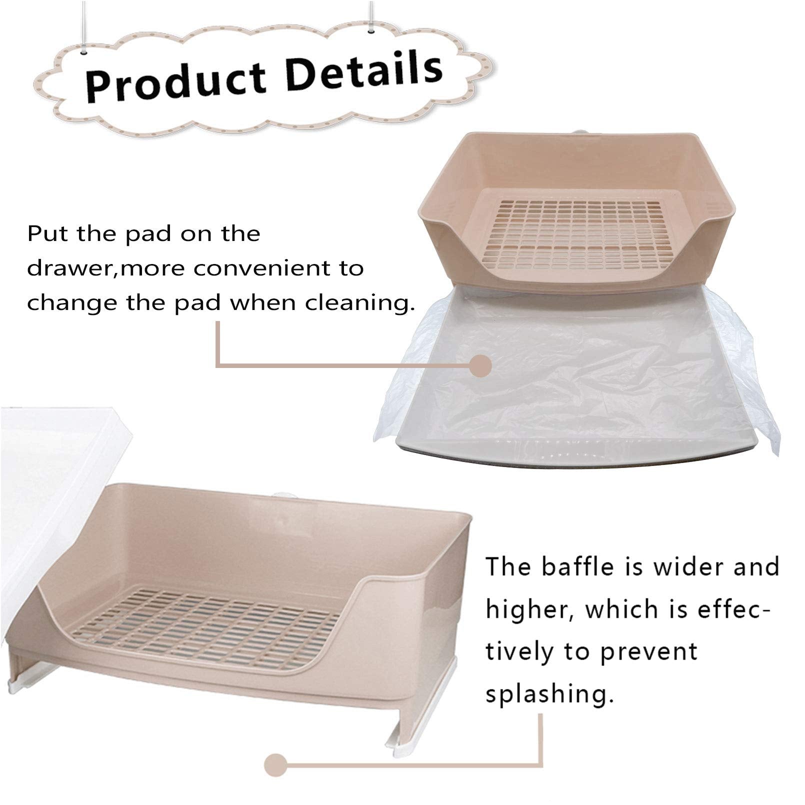 PINVNBY fixed-knob design keeps the litter box securely in place.
