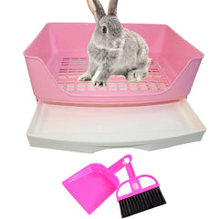 PINVNBY large rabbit litter box top view shows easy access and neat design.