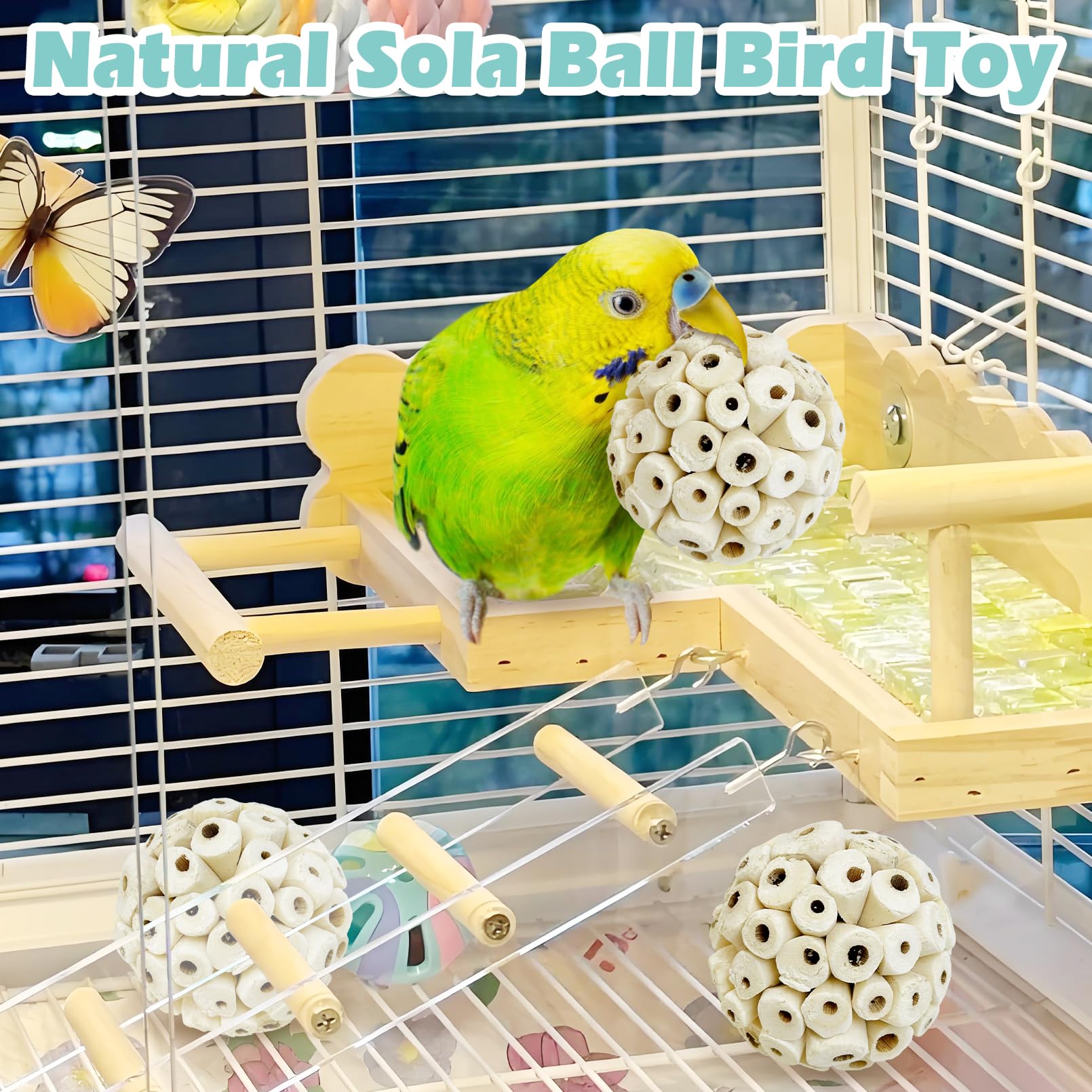 PINVNBY lightweight 3g sola ball; easy to grab for small birds.