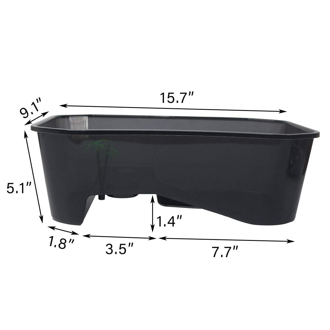 PINVNBY turtle tank features a 5-zone design for varied activities.