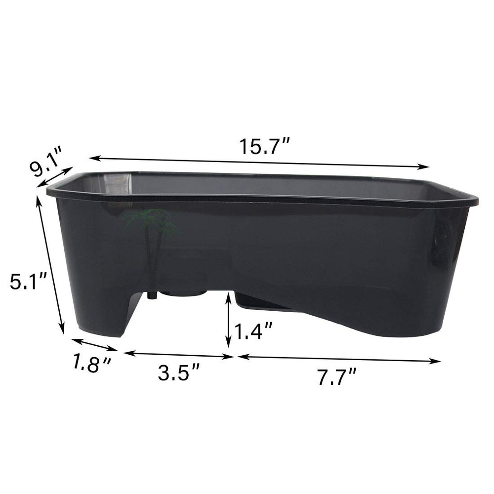 PINVNBY turtle tank features a 5-zone design for varied activities.