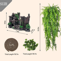 PINVNBY bendable vine with leaves enhances natural enclosure