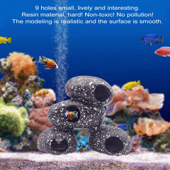 PINVNBY rock cave hideout ornament creates safe retreats for shrimp.