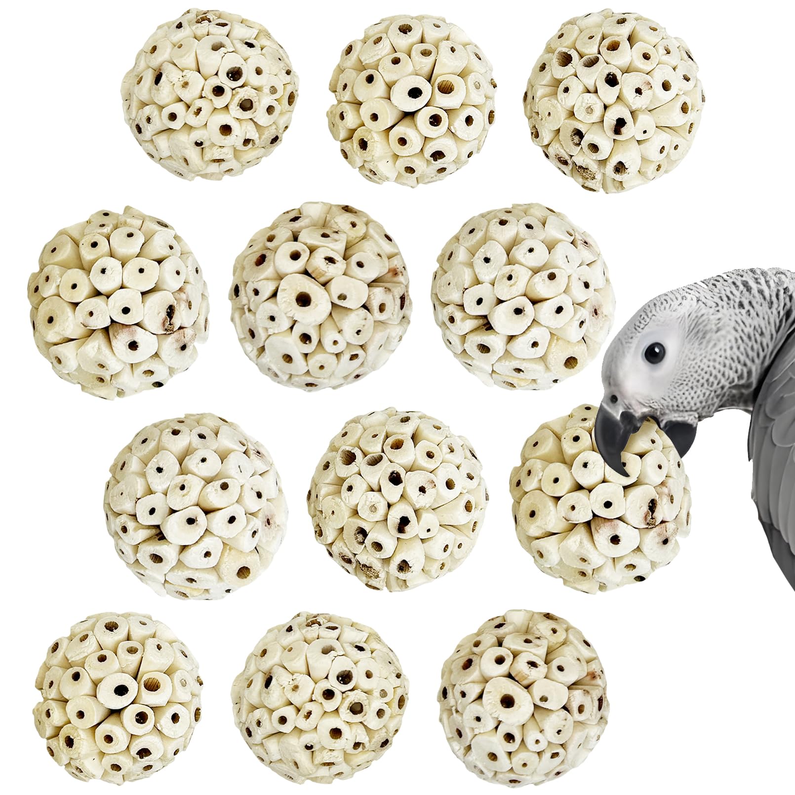 PINVNBY small sola ball 6cm for birds; safe chew toy for small parrots.