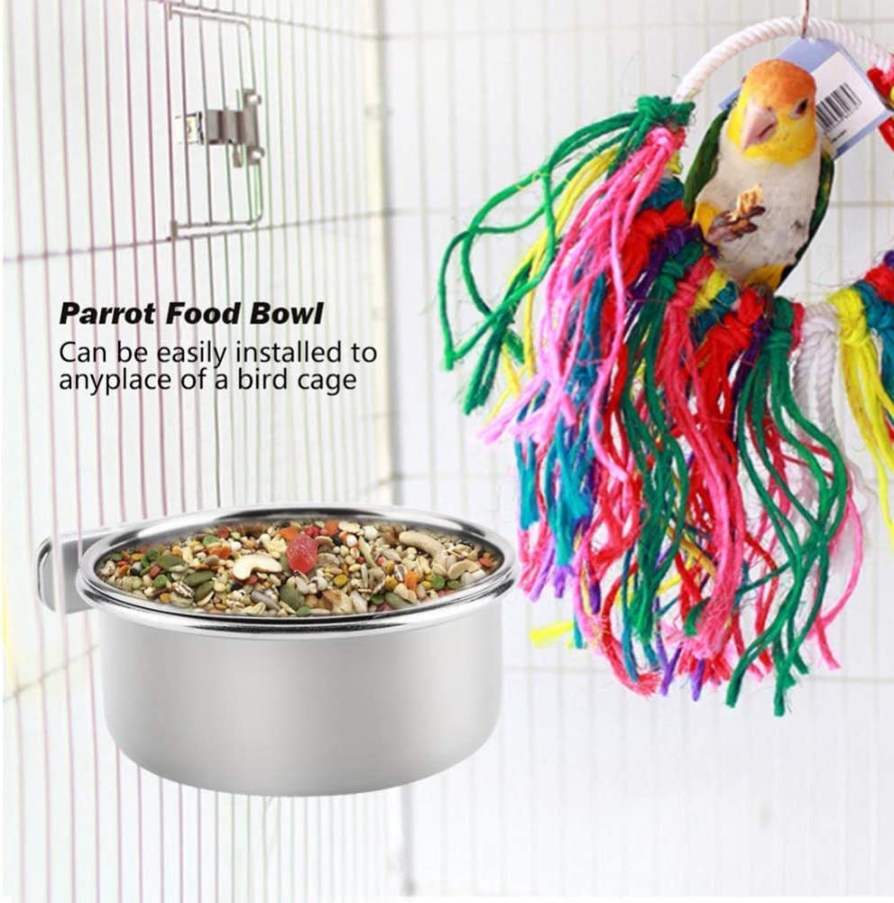 PINVNBY stainless steel bowl resists rust for daily bird feeding.