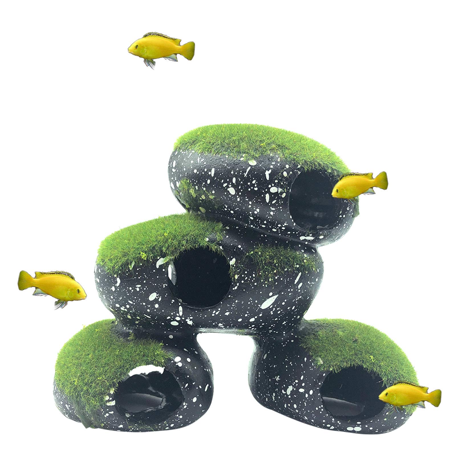 PINVNBY Stone Aquarium Hideaway base provides a stable, non-floating foundation for your tank.