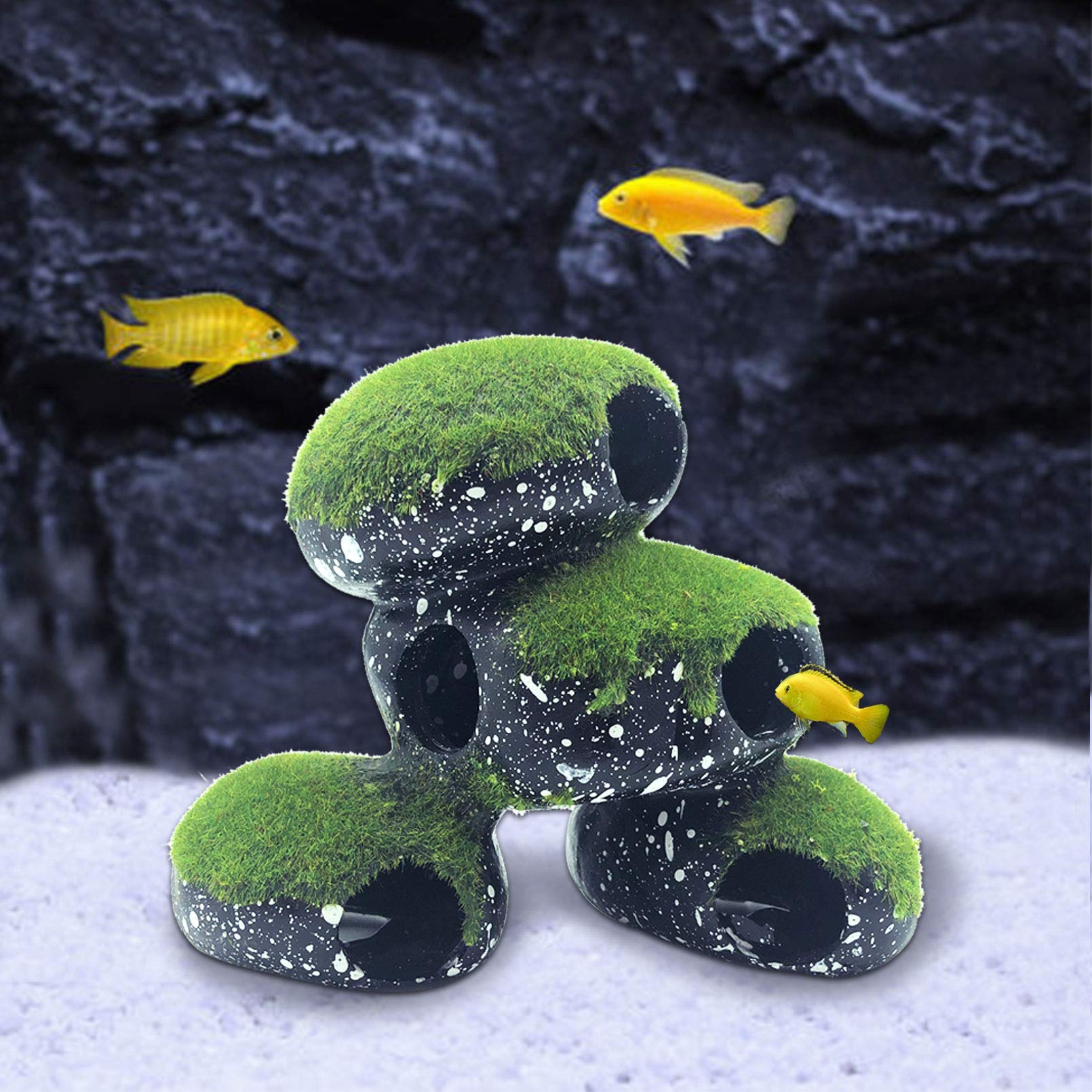 PINVNBY Stone Aquarium Hideaway cleaning-ready design supports quick maintenance.