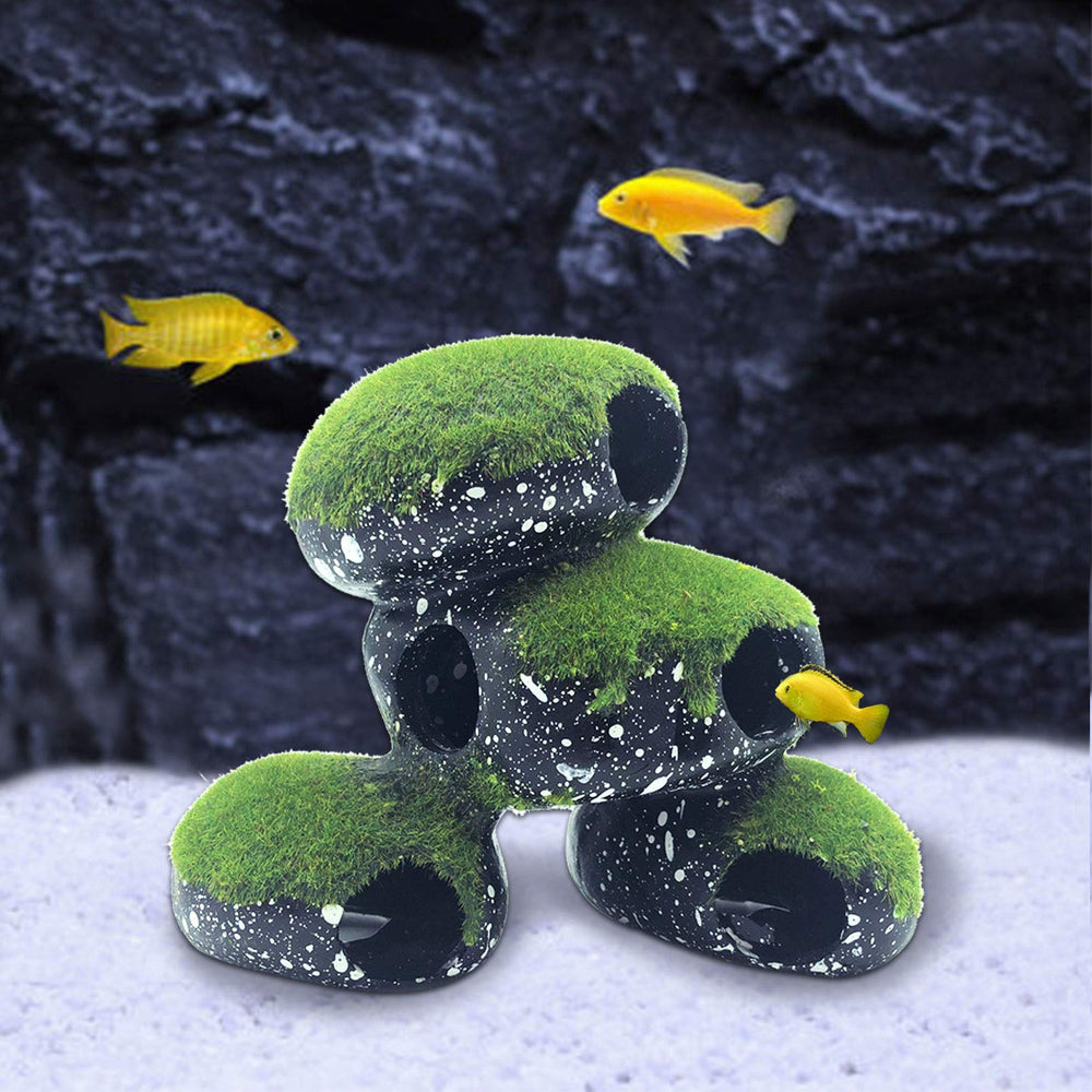 PINVNBY Stone Aquarium Hideaway cleaning-ready design supports quick maintenance.