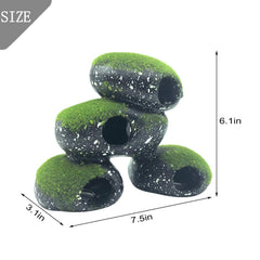 PINVNBY Stone Aquarium Hideaway holes inside offer safe routes for small fish to explore.
