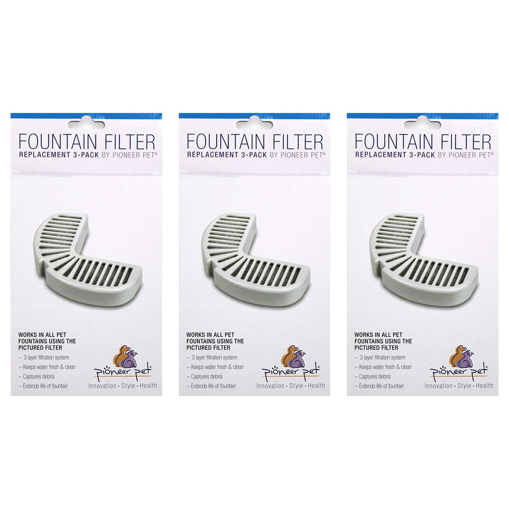 Pioneer Pet Raindrop filters packaging promotes clean water filtration
