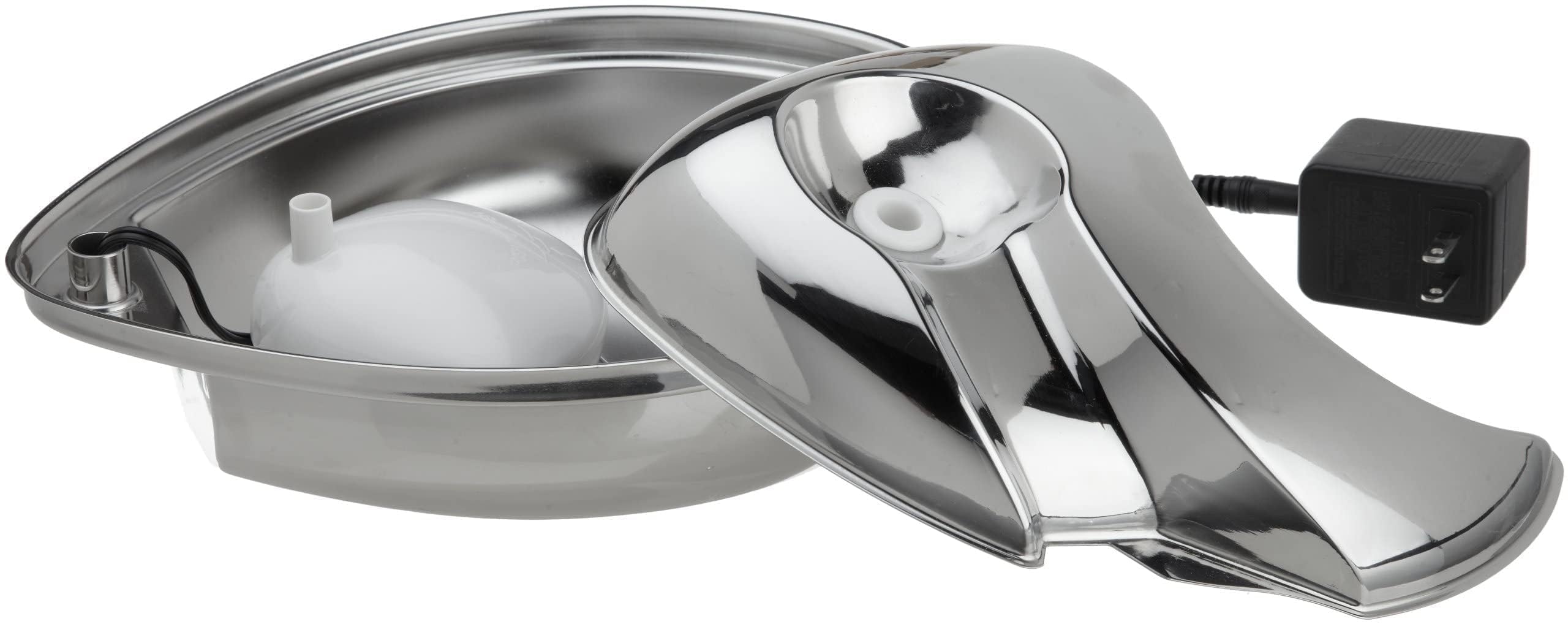 Dishwasher-safe stainless steel bowl allows quick cleanup after pets finish drinking