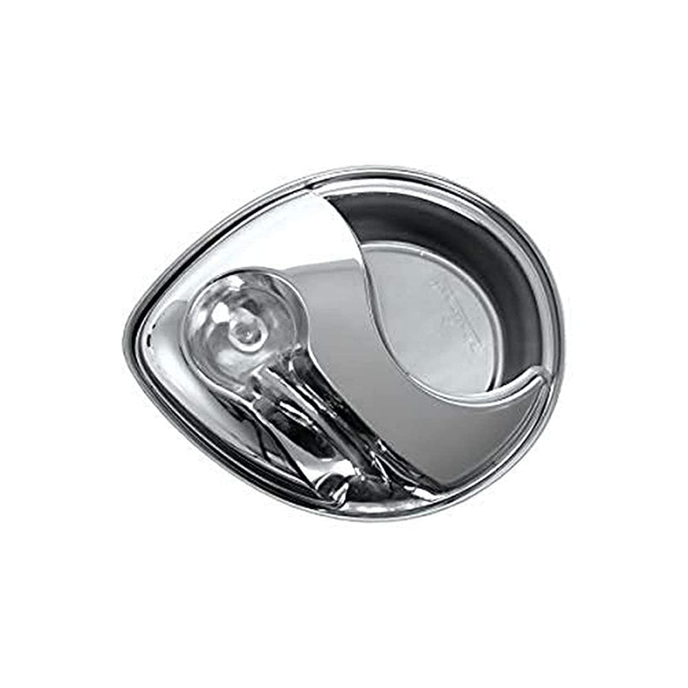 Replaceable charcoal filter preserves water freshness in Pioneer Pet stainless steel fountain
