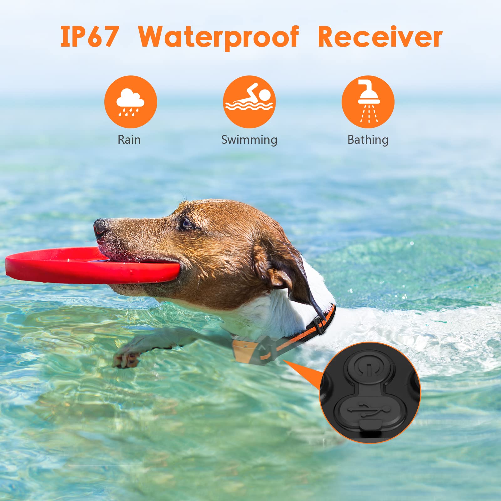 PIOUNS IP67 waterproof collar ready for all weather training.