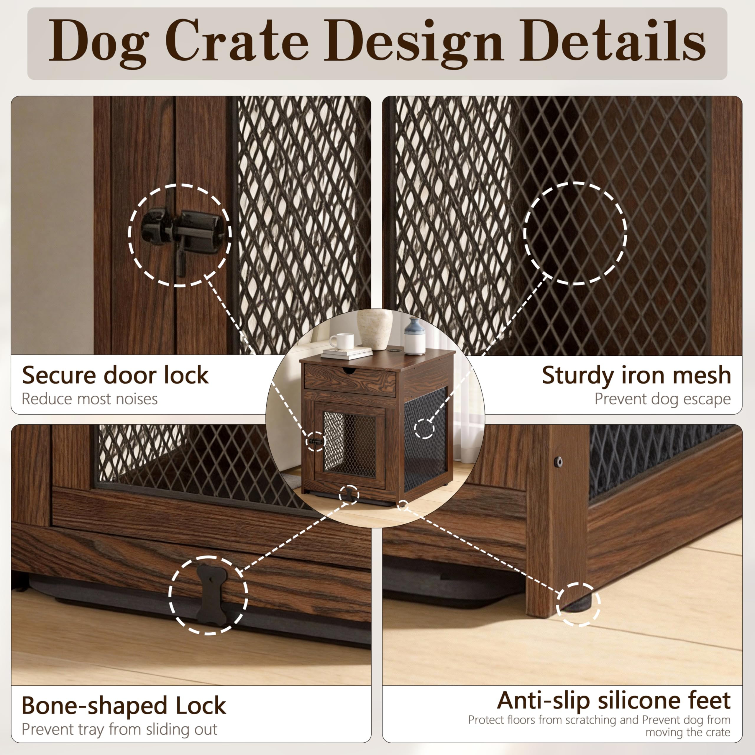 Piskyet crate end table cushion close-up with coral fleece.
