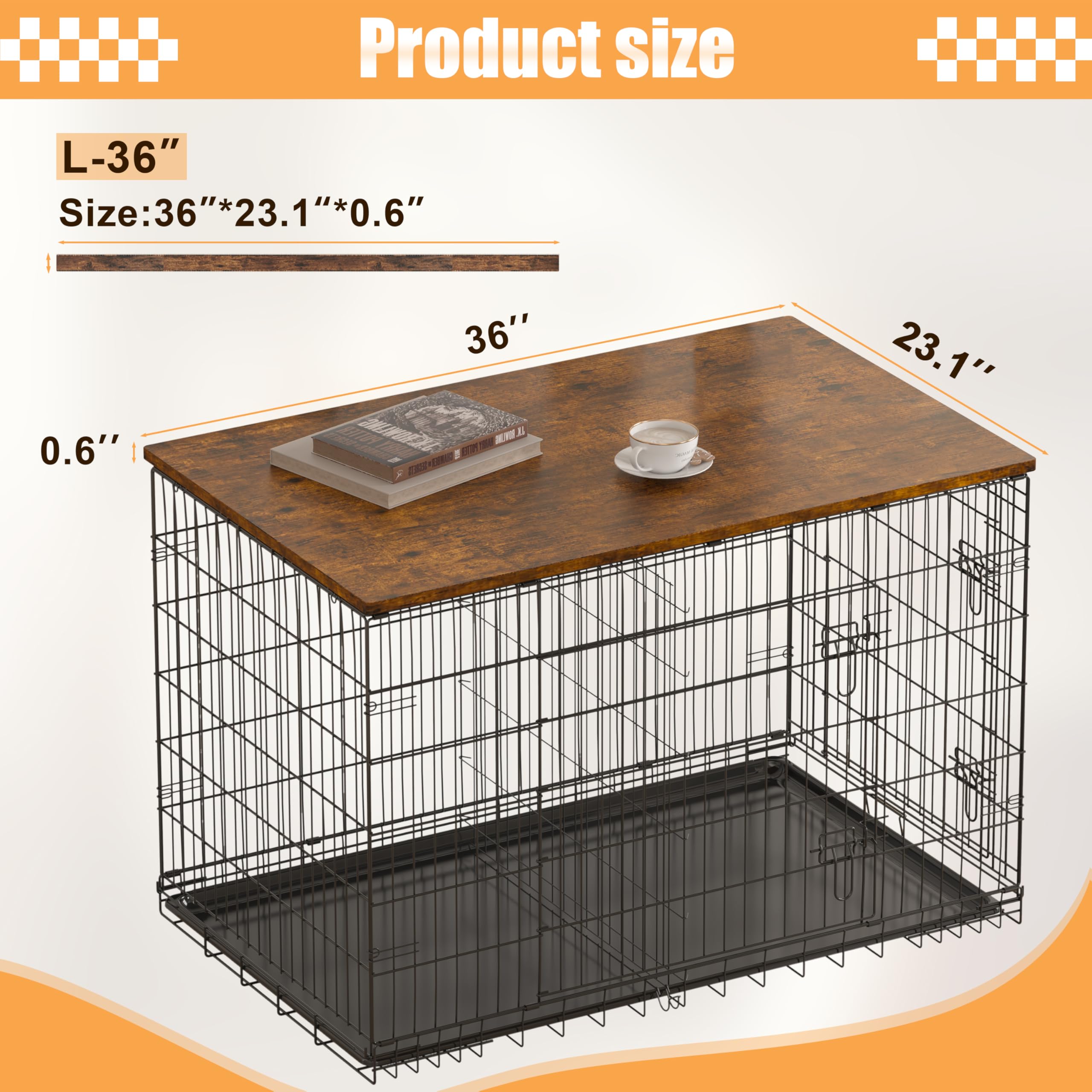 Piskyet crate topper on 42-inch crate demonstrates seamless fit and spacious style.