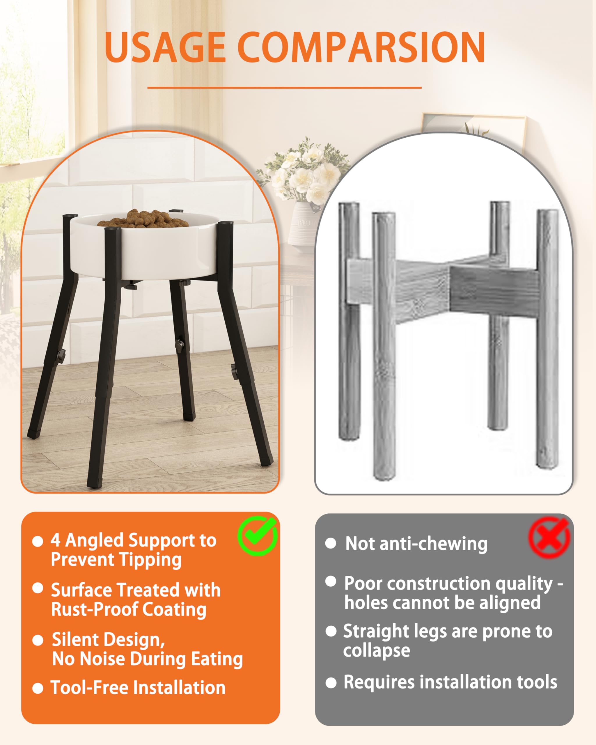 Piskyet raised stand with anti-slip feet prevents sliding