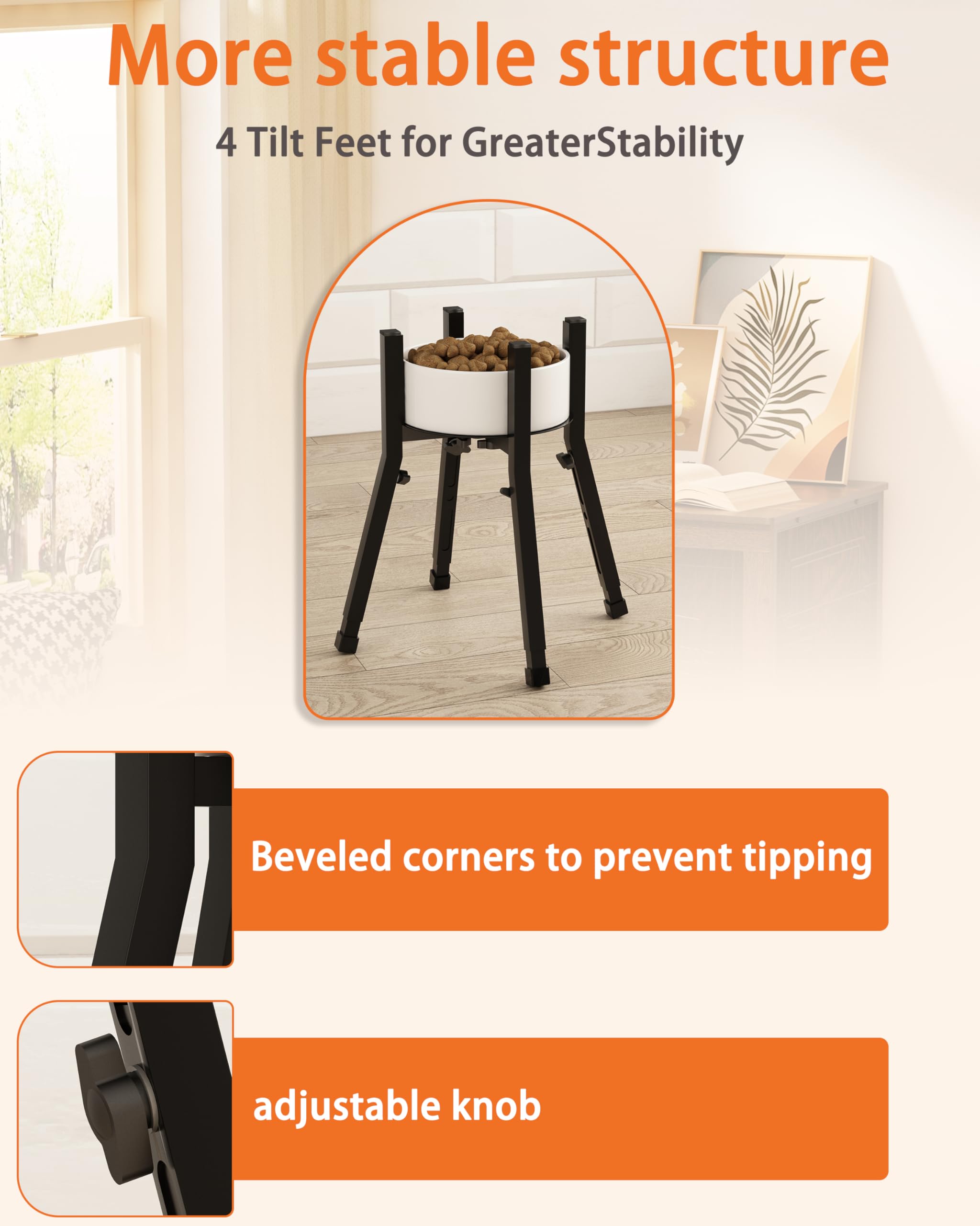 Piskyet bowl not included with raised stand for bowls you own