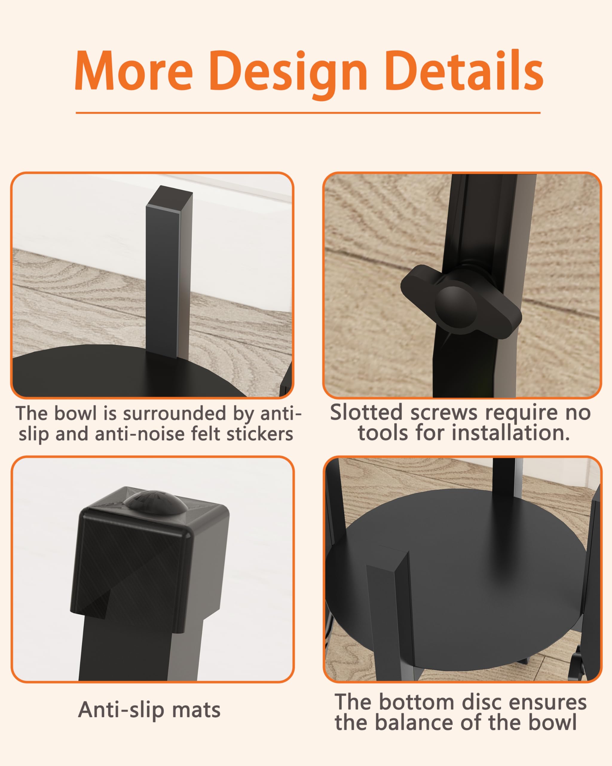 Piskyet easy-install dog bowl stand for quick setup