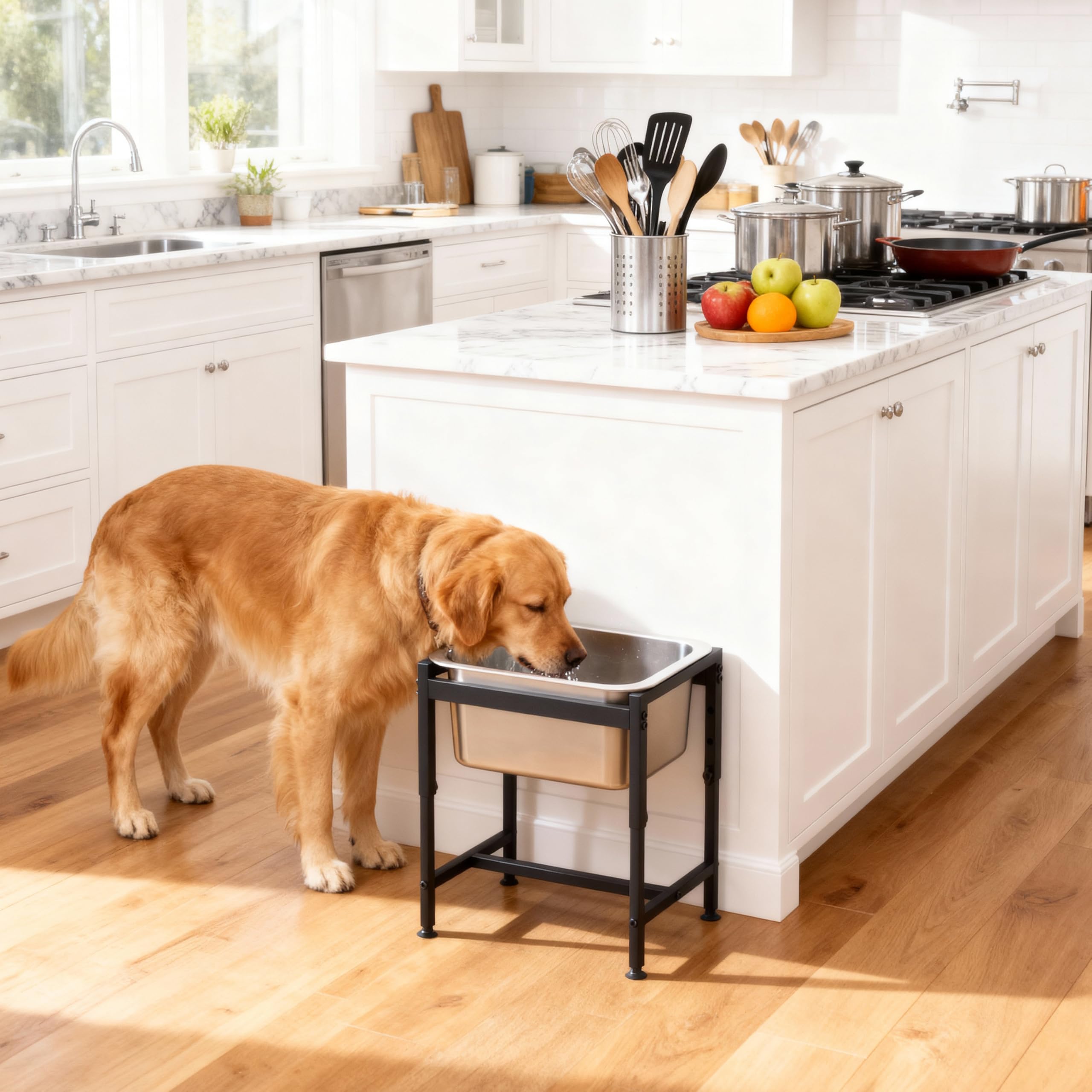 Piskyet spill-proof design helps keep floors clean indoors or outdoors.