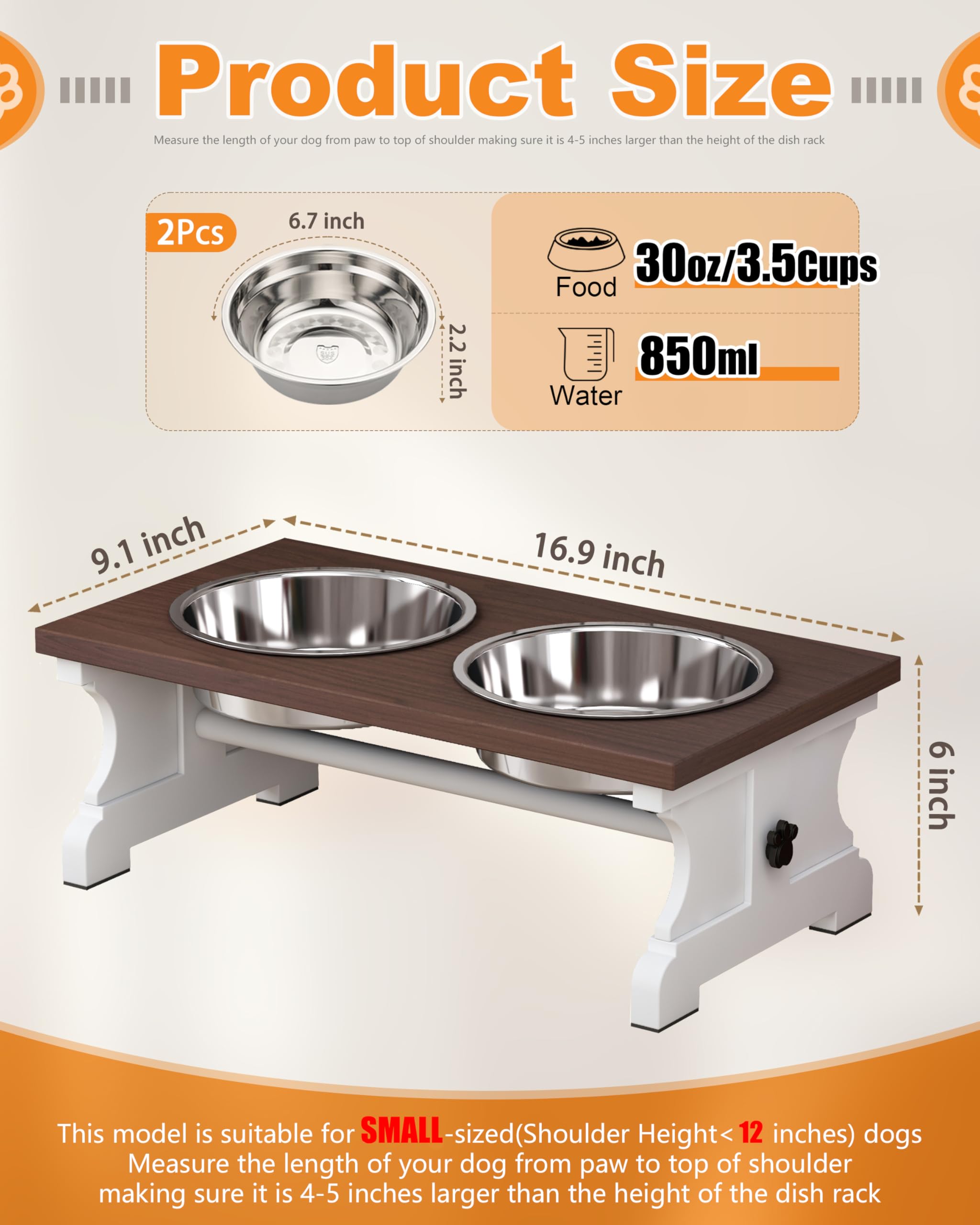 Piskyet two stainless steel bowls shine in the stand for clean meals.