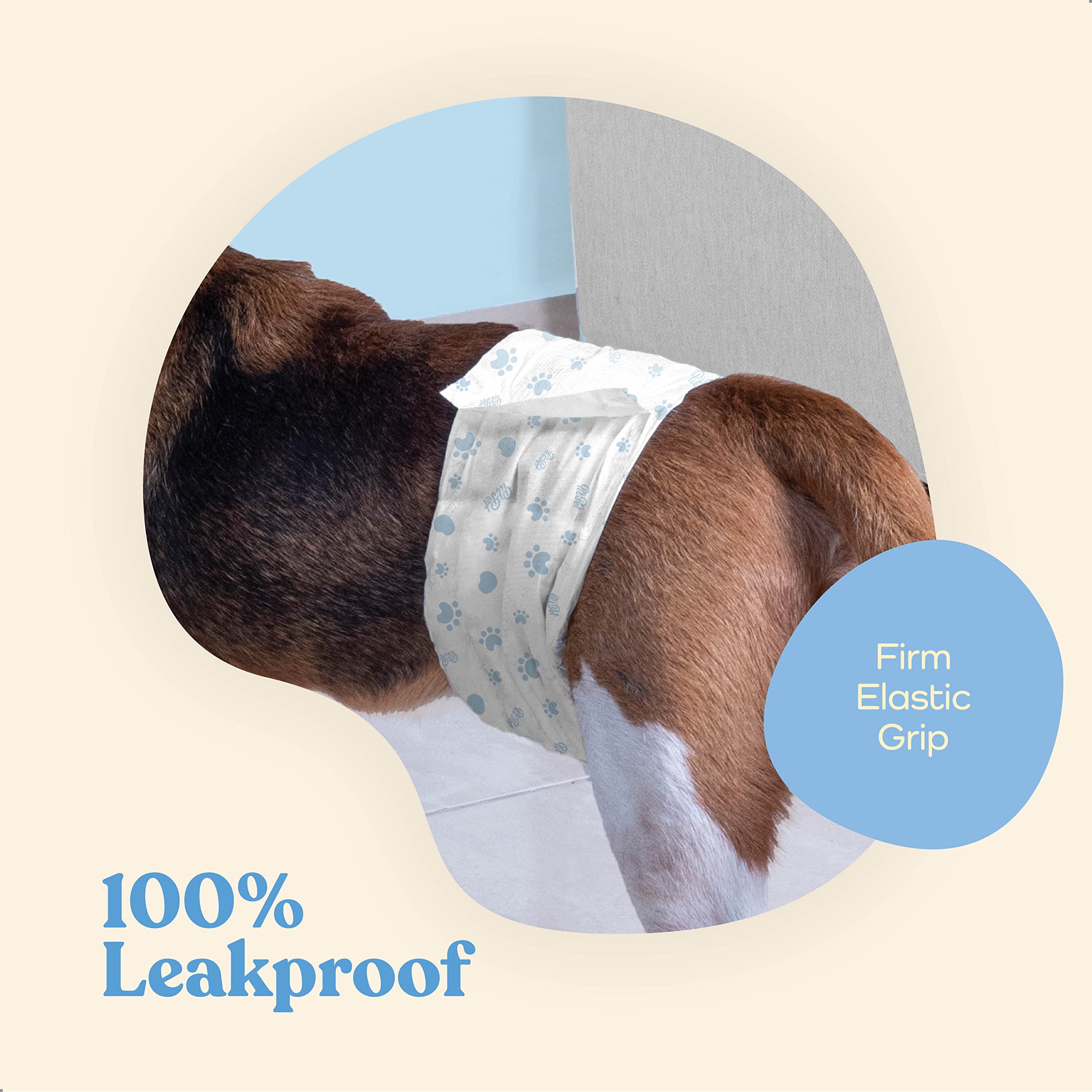 PitPet Fur-friendly fasteners secure the diaper gently.