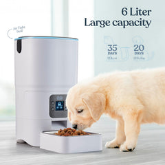 Pitpet feeder with lcd-display enables easy setup and feeding schedules.