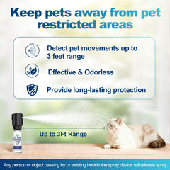 Piutezo cat spray deterrent system odorless spray can prepared for safe indoor use.