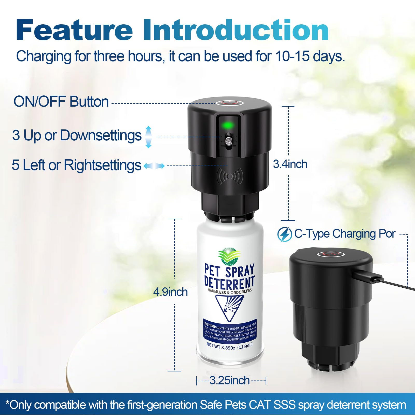 Piutezo cat spray deterrent system outdoor-use setup demonstrates robust placement.