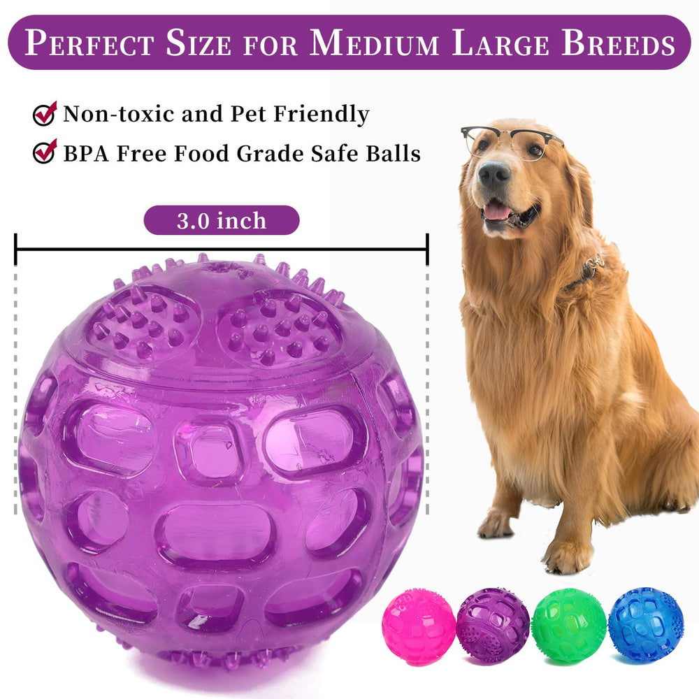 PJDH 3 inch purple squeaky ball in action boosts interactive games.