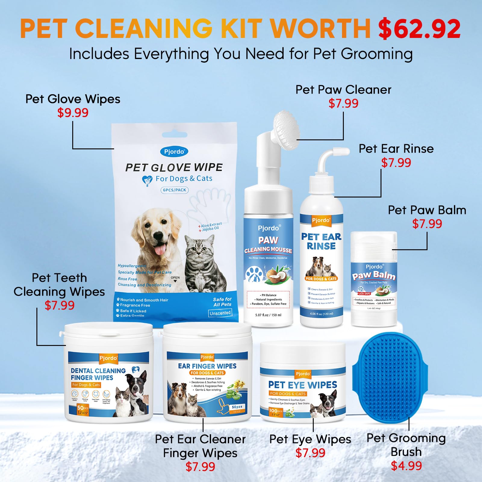 Pjordo paw balm moisturizes and protects dry, cracked paw pads.