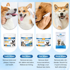 Pjordo pet eye wipes gently clear mucus around eyes to keep fur clean.