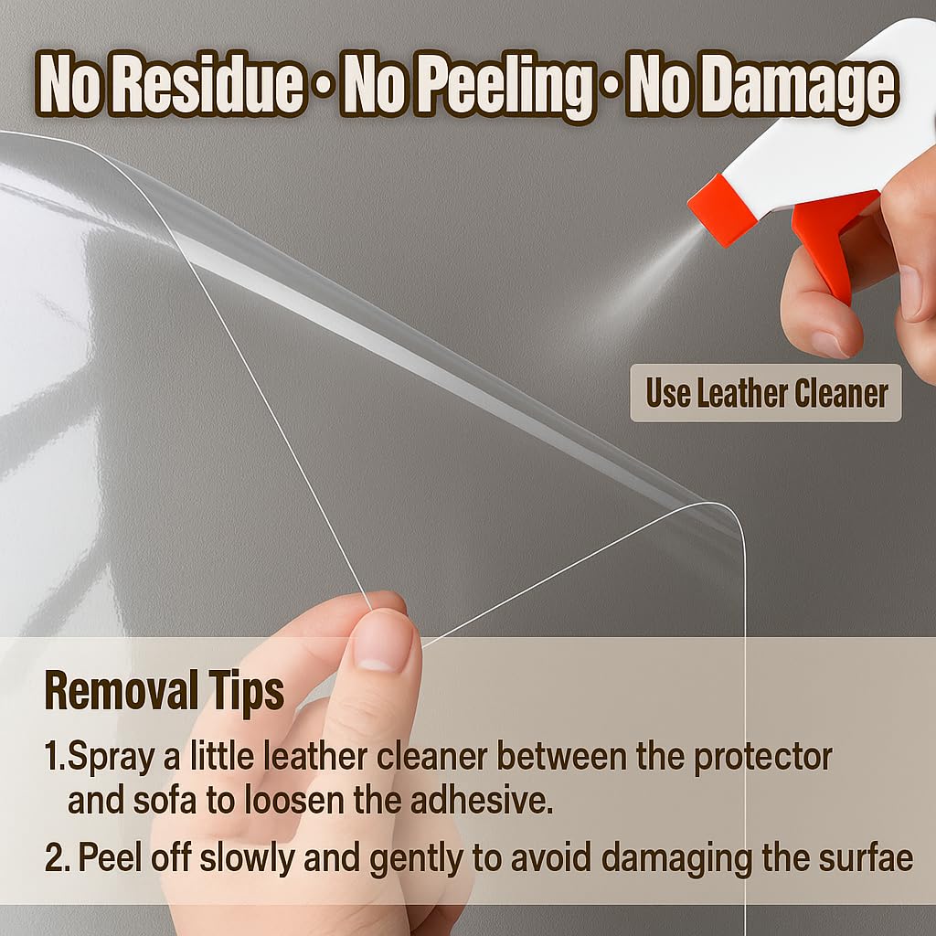 PJT leather-safe adhesive protector protects couch without puncturing