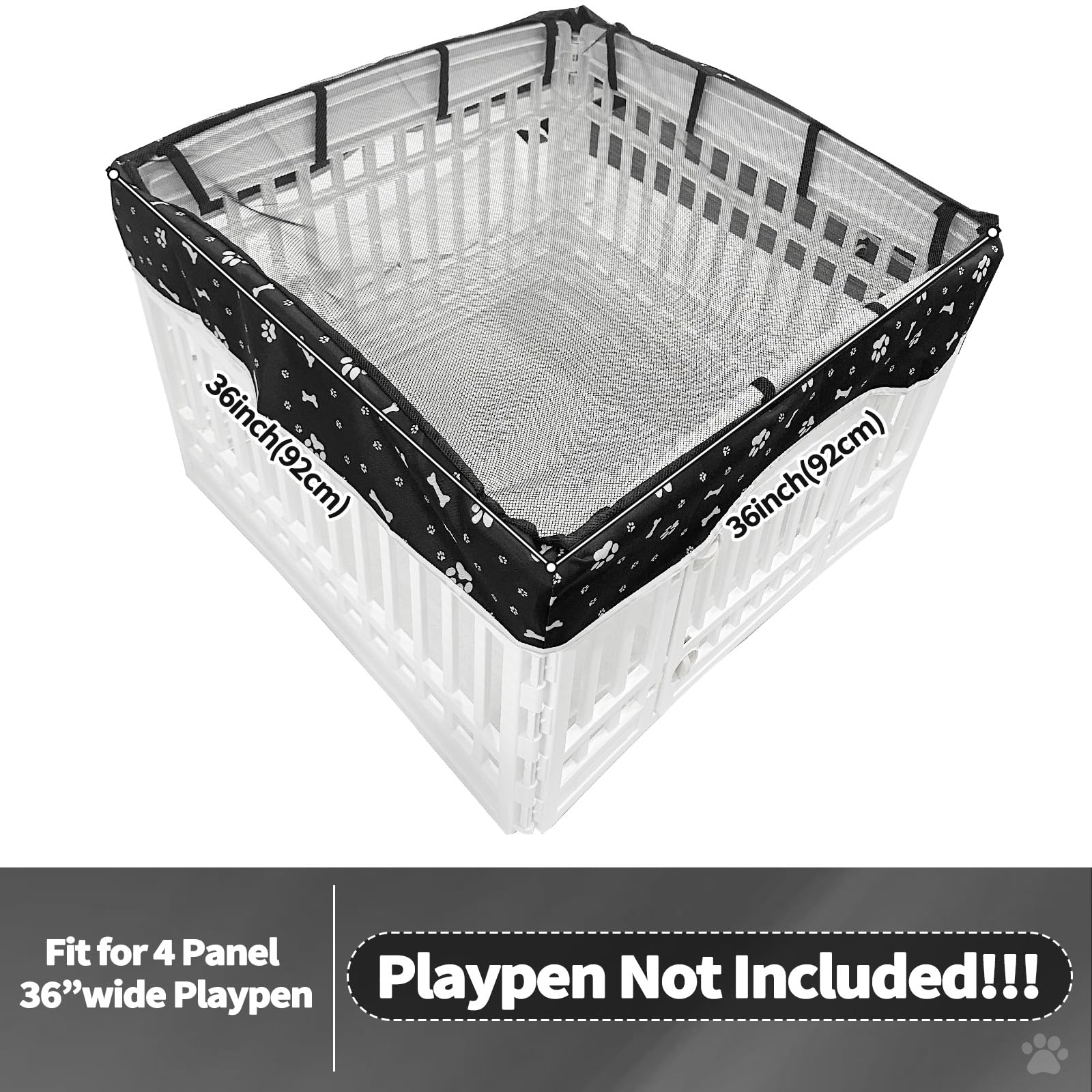 PJYuCien playpen cover with adhesive tape connectors for quick setup