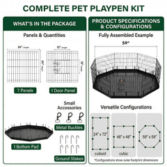 PJYuCien playpen ground stakes secure setup on grass